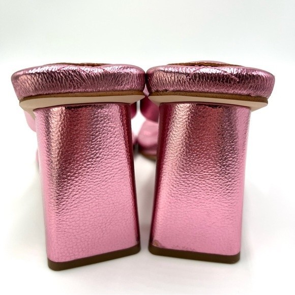 Jessica Simpson Size‎ 7 Zayde Metallic Barbie Pink Slip On Sandals Heels Shoes - Picture 7 of 16